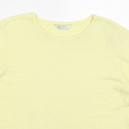 BHS Womens Yellow Round Neck  Acrylic Pullover Jumper Size 18
