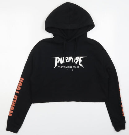 H&M Womens Black  Cotton Pullover Hoodie Size S  Pullover - Purpose World Tour