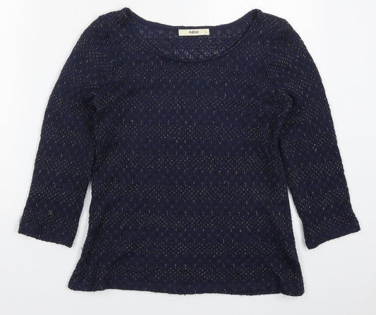 Womens UK Size S Oasis Blue Pullover Jumper