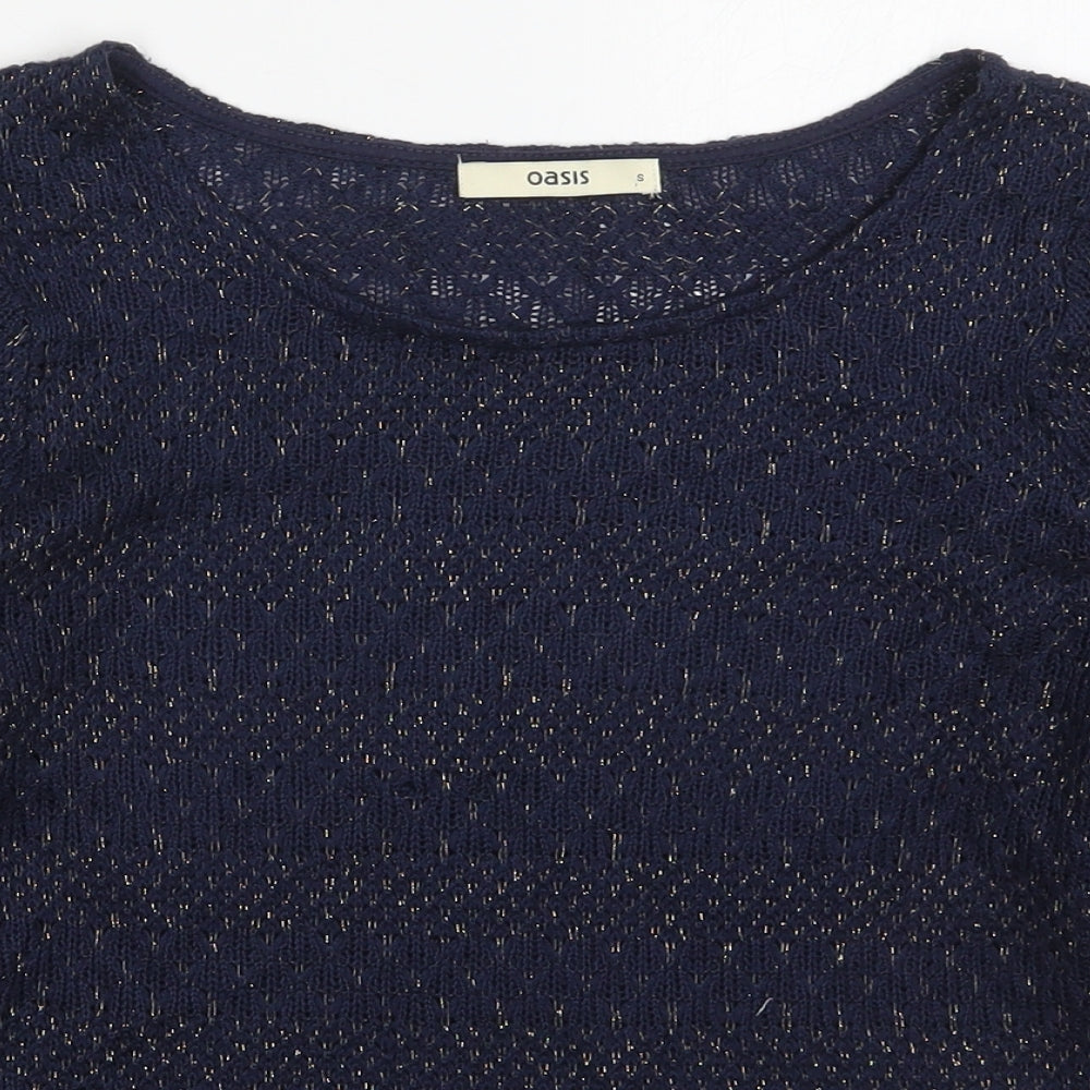 Womens UK Size S Oasis Blue Pullover Jumper