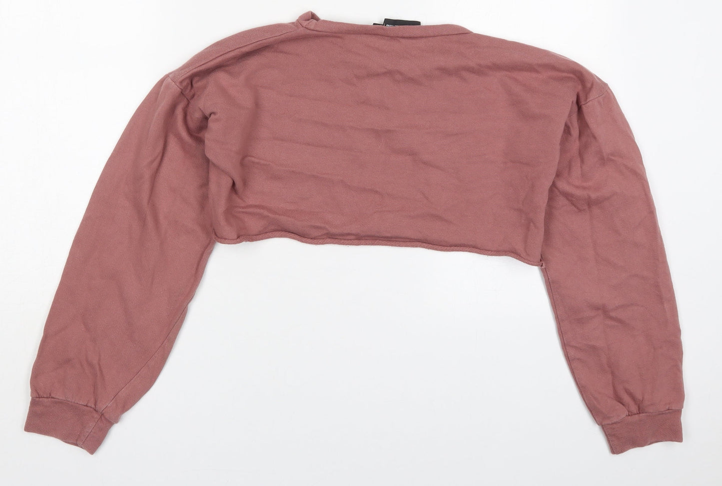 PRETTYLITTLETHING Womens Pink  Cotton Pullover Sweatshirt Size 6  Pullover