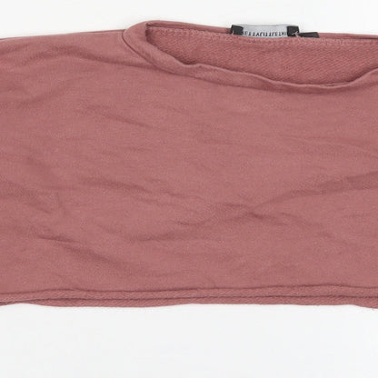 PRETTYLITTLETHING Womens Pink  Cotton Pullover Sweatshirt Size 6  Pullover