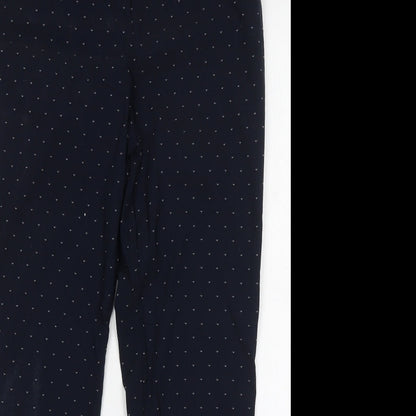 Monsoon Womens Blue Geometric Viscose Trousers  Size 12 L27 in Regular Hook & Eye