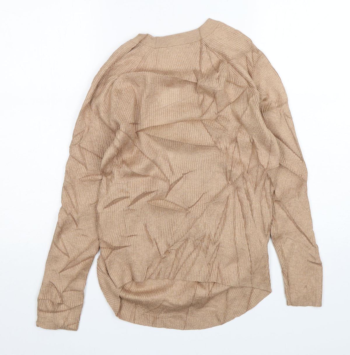 H&M Womens Beige Round Neck  Viscose Pullover Jumper Size M