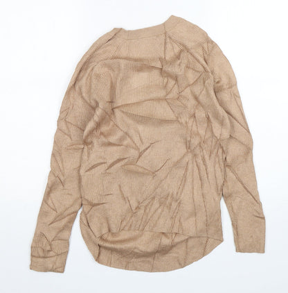 H&M Womens Beige Round Neck  Viscose Pullover Jumper Size M