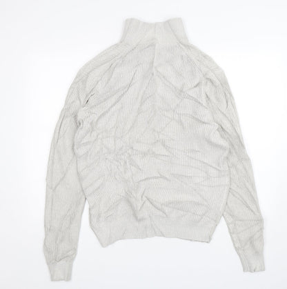 F&F Mens Grey Mock Neck  Acrylic Pullover Jumper Size M