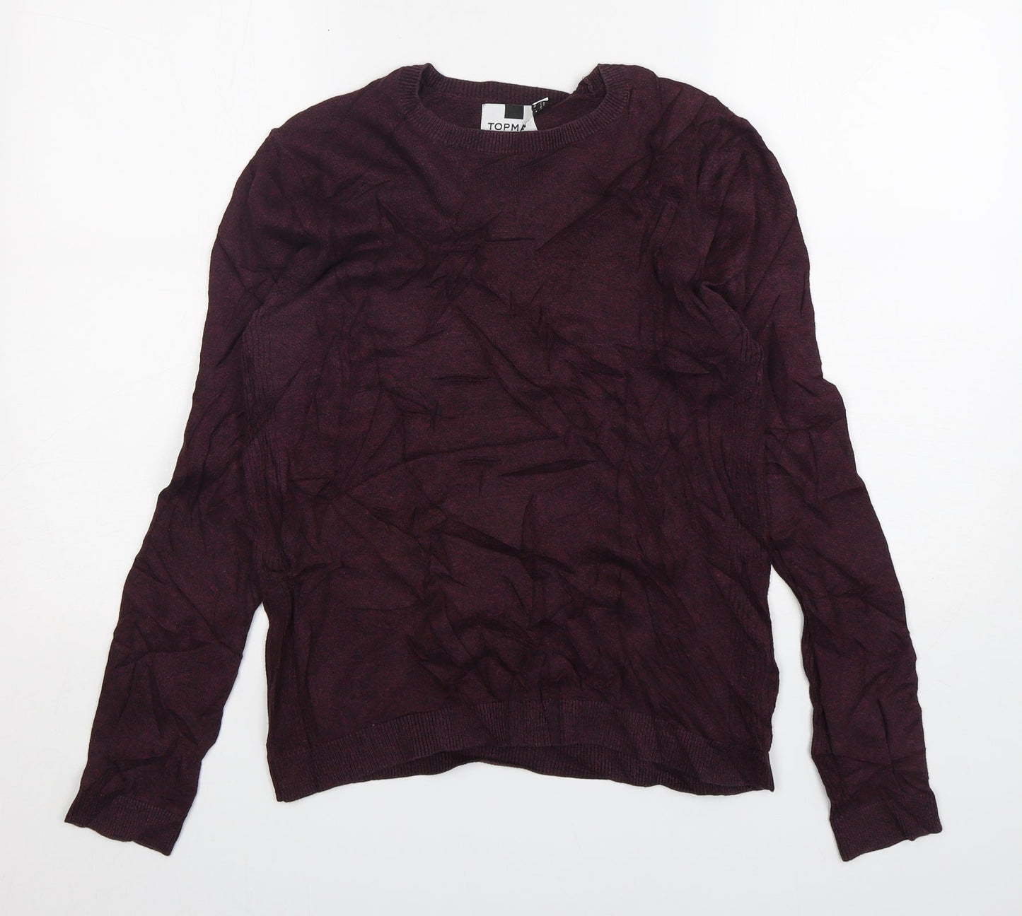 Topman Mens Purple Round Neck  Cotton Pullover Jumper Size S