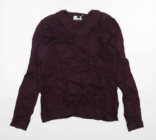 Topman Mens Purple Round Neck  Cotton Pullover Jumper Size S