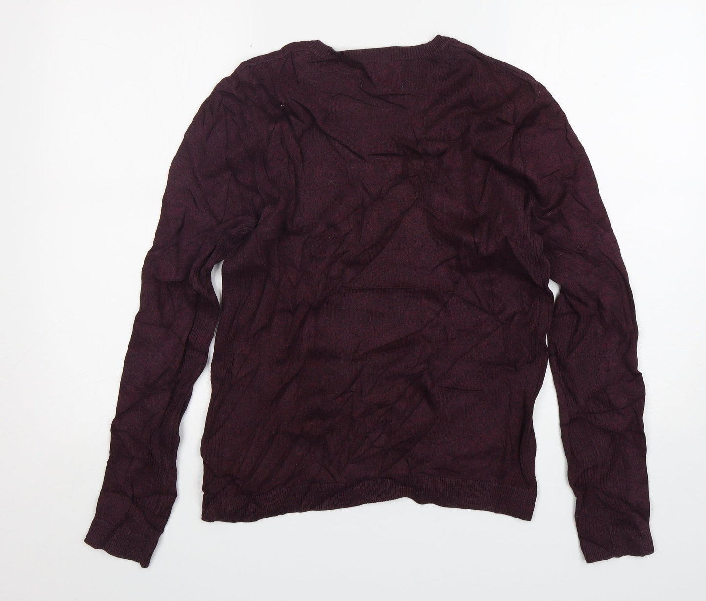 Topman Mens Purple Round Neck  Cotton Pullover Jumper Size S