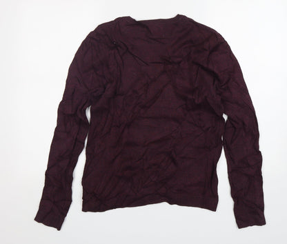 Topman Mens Purple Round Neck  Cotton Pullover Jumper Size S