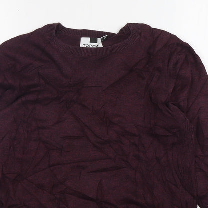 Topman Mens Purple Round Neck  Cotton Pullover Jumper Size S