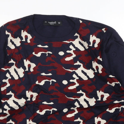 Breakout Womens Multicoloured Round Neck Camouflage Viscose Pullover Jumper Size M