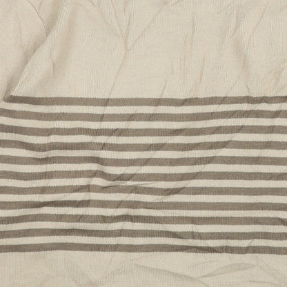 Glimpse  Womens Beige Round Neck Striped Polyester Pullover Jumper Size L