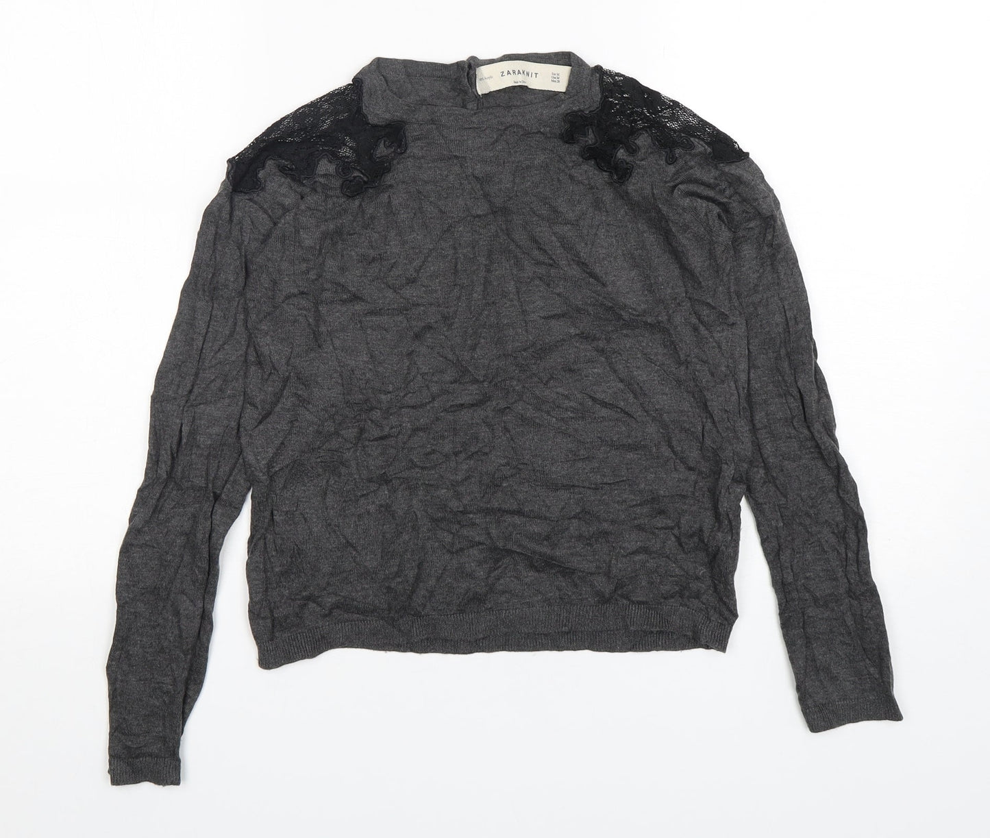Womens UK Size M Zara Grey Pullover Jumper