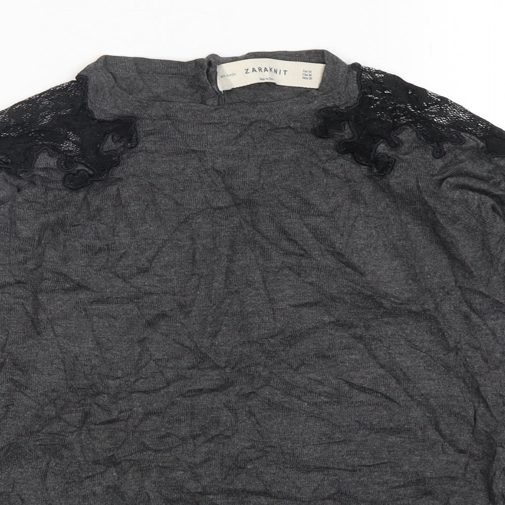 Womens UK Size M Zara Grey Pullover Jumper
