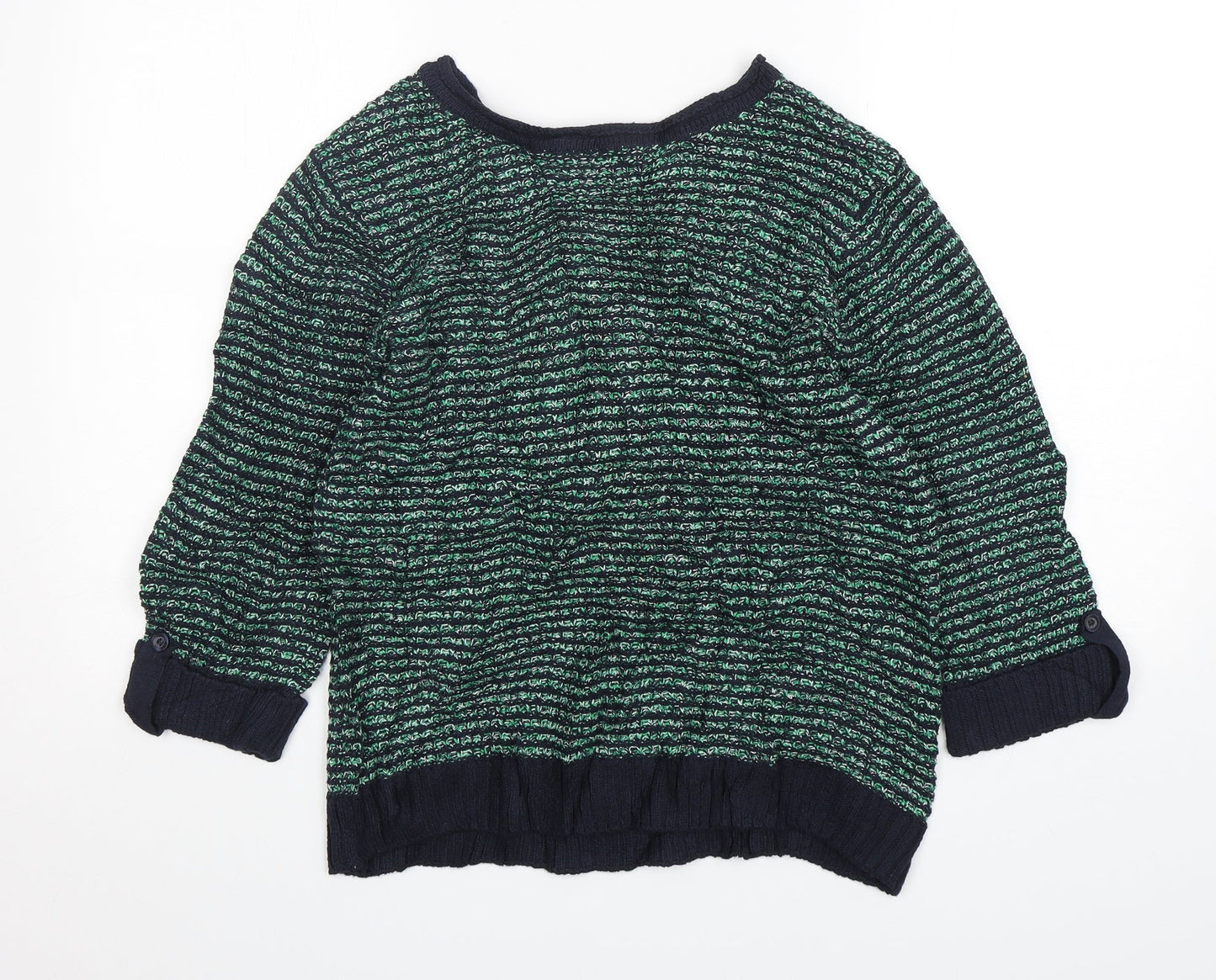 Womens UK Size S Isle Essentials Green Pullover Jumper