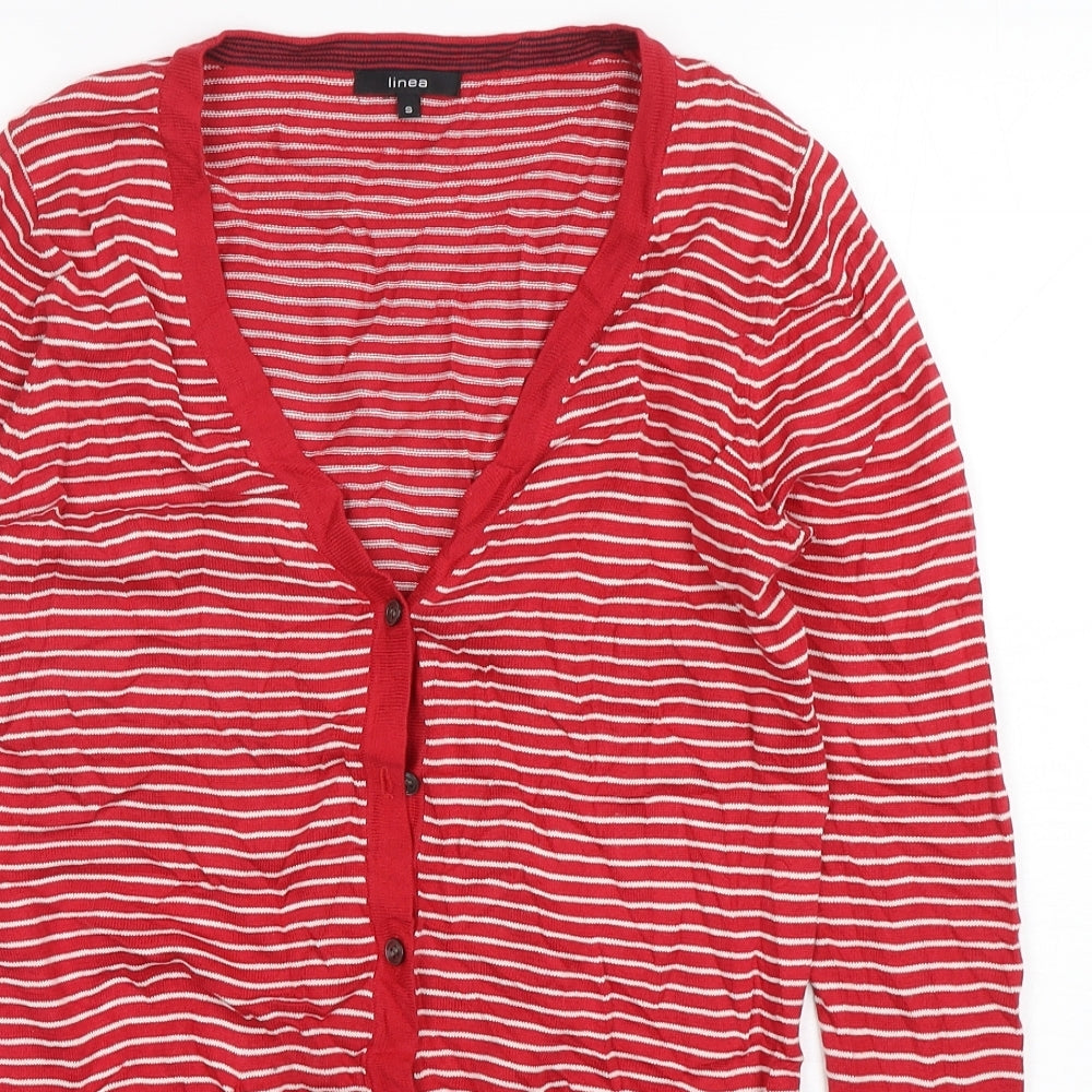 Womens UK Size S Linea Red Cardigan Jumper