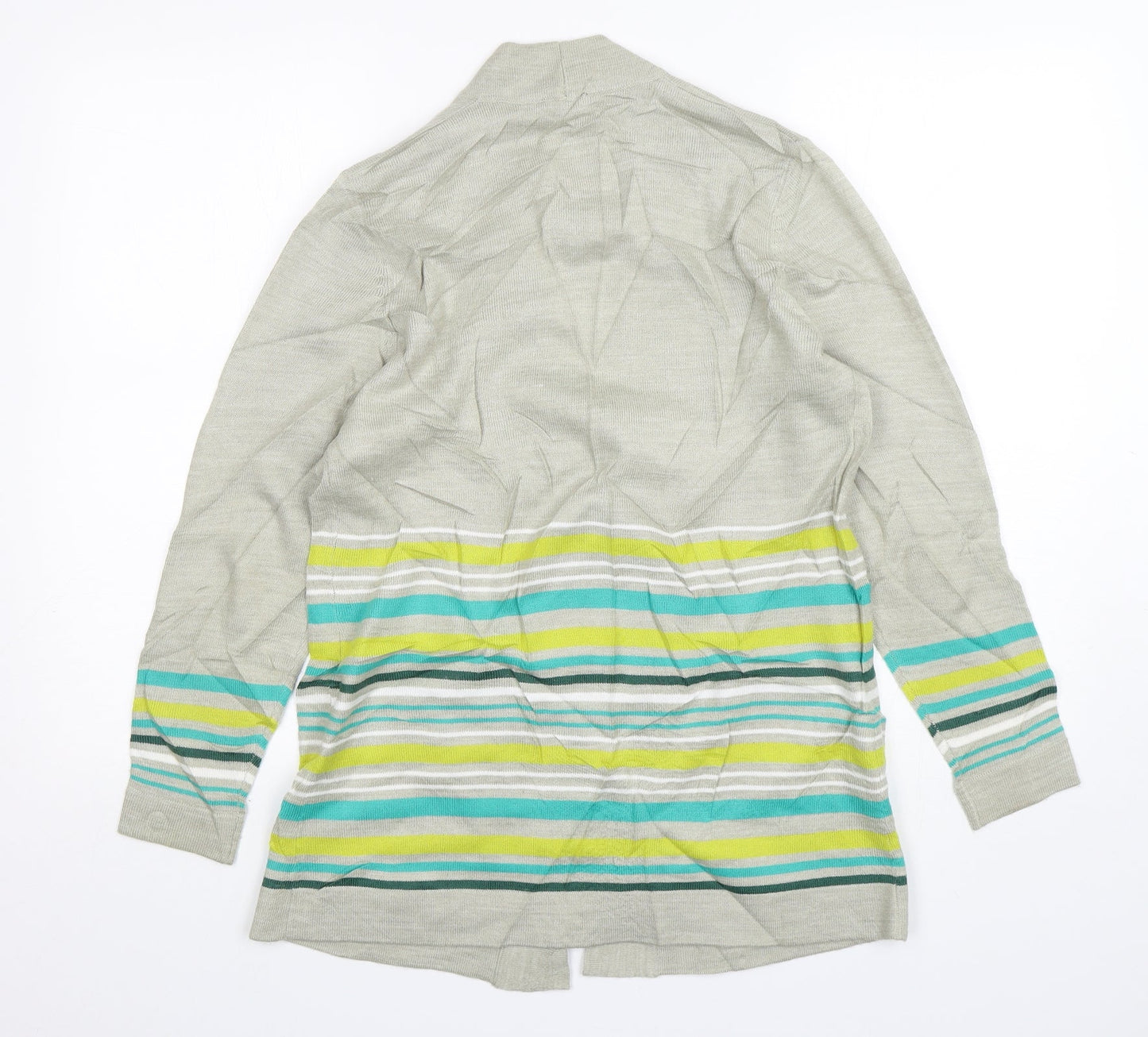 Emerco Womens Multicoloured V-Neck Striped Acrylic Cardigan Jumper Size 10