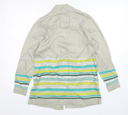 Emerco Womens Multicoloured V-Neck Striped Acrylic Cardigan Jumper Size 10