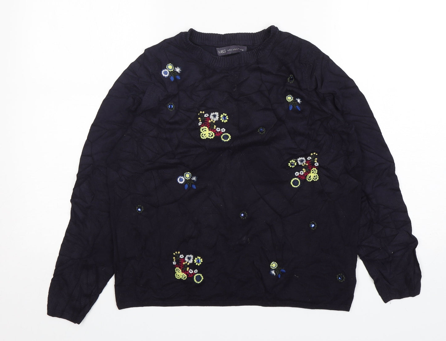 Womens UK Size 14 M&S Blue Pullover Jumper