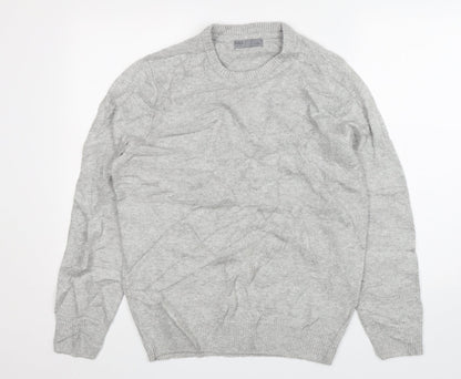 M&S Mens Grey Round Neck  Acrylic Pullover Jumper Size M