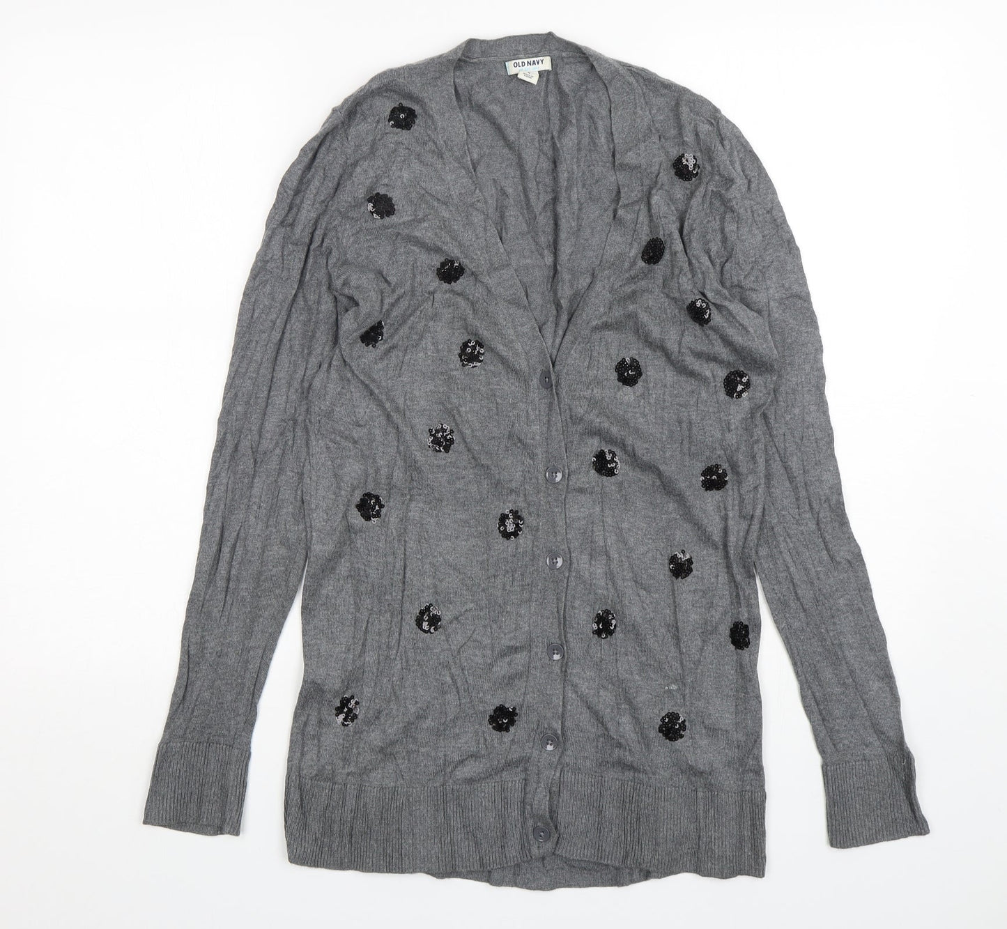 Womens UK Size M Old Navy Grey Cardigan Jumper