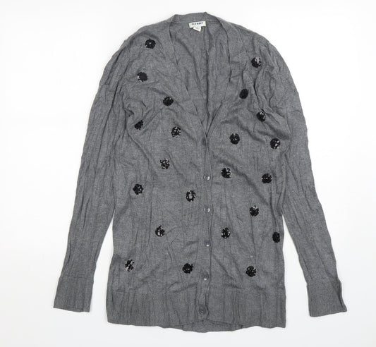 Womens UK Size M Old Navy Grey Cardigan Jumper