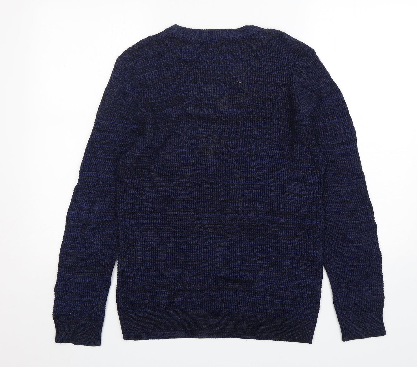 H&M Mens Blue Round Neck  Acrylic Pullover Jumper Size S
