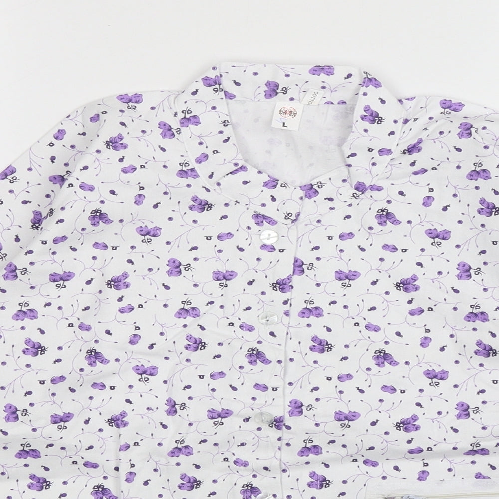 Womens UK Size L Preworn Multicoloured Basic Button-Up