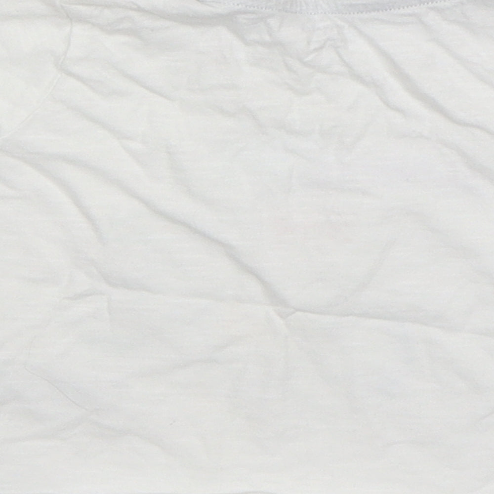 Primark Boys White  Cotton Basic T-Shirt Size 12-18 Months Round Neck
