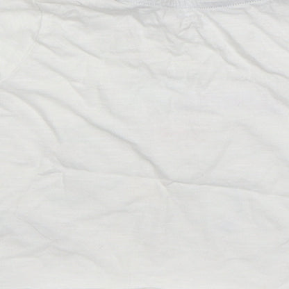 Primark Boys White  Cotton Basic T-Shirt Size 12-18 Months Round Neck