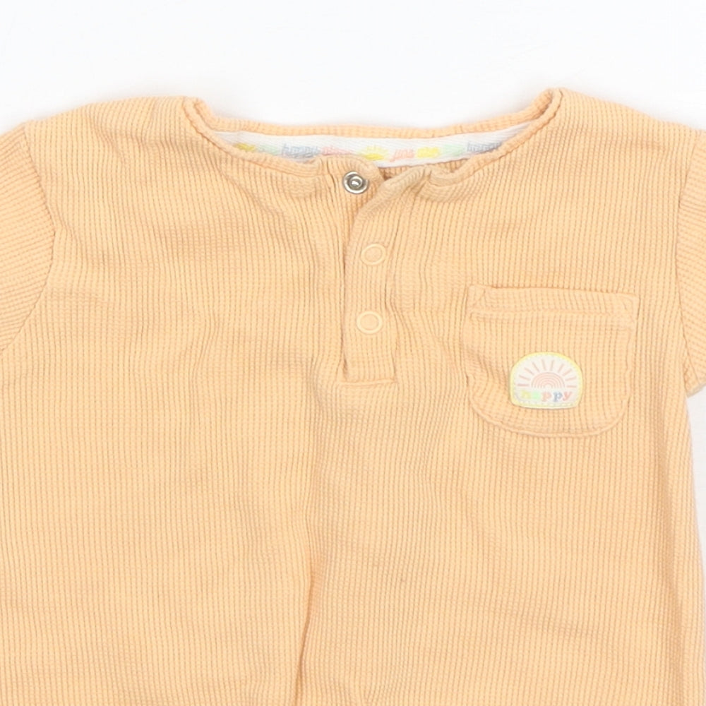 Primark Boys Orange  Cotton Romper One-Piece Size 12-18 Months