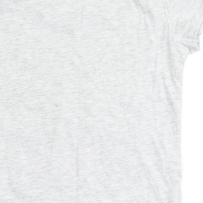 PEP & CO Girls Grey  Cotton Basic T-Shirt Size 7-8 Years Round Neck  - All about having fun