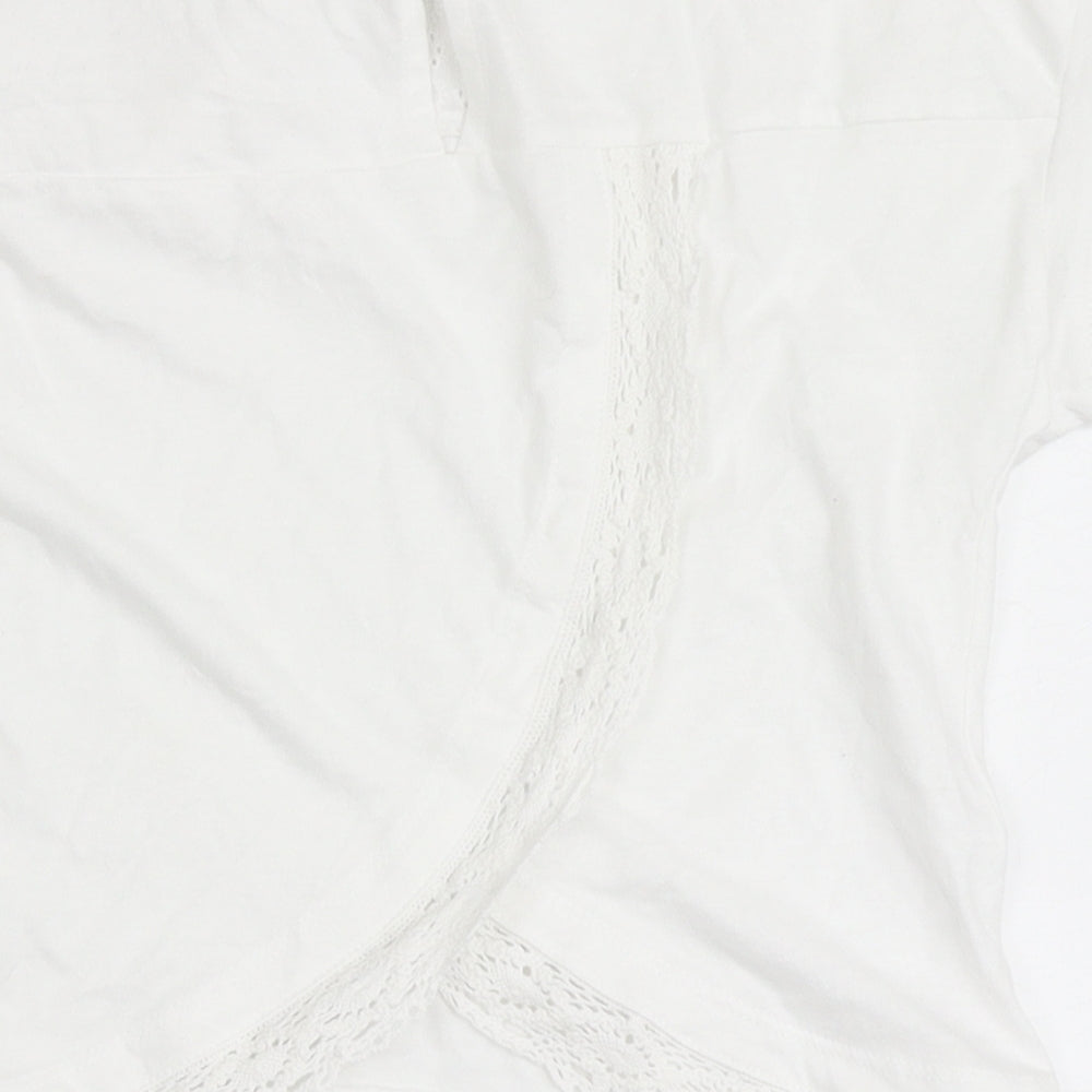 Dunnes Stores Girls White  100% Cotton Basic T-Shirt Size 7-8 Years Round Neck