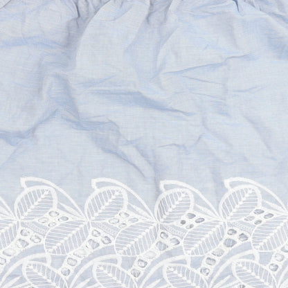 F&F Womens Blue  100% Cotton Basic Blouse Size 8 Off the Shoulder