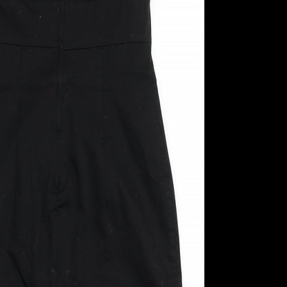 H&M Womens Black  Cotton A-Line  Size 8  V-Neck Zip
