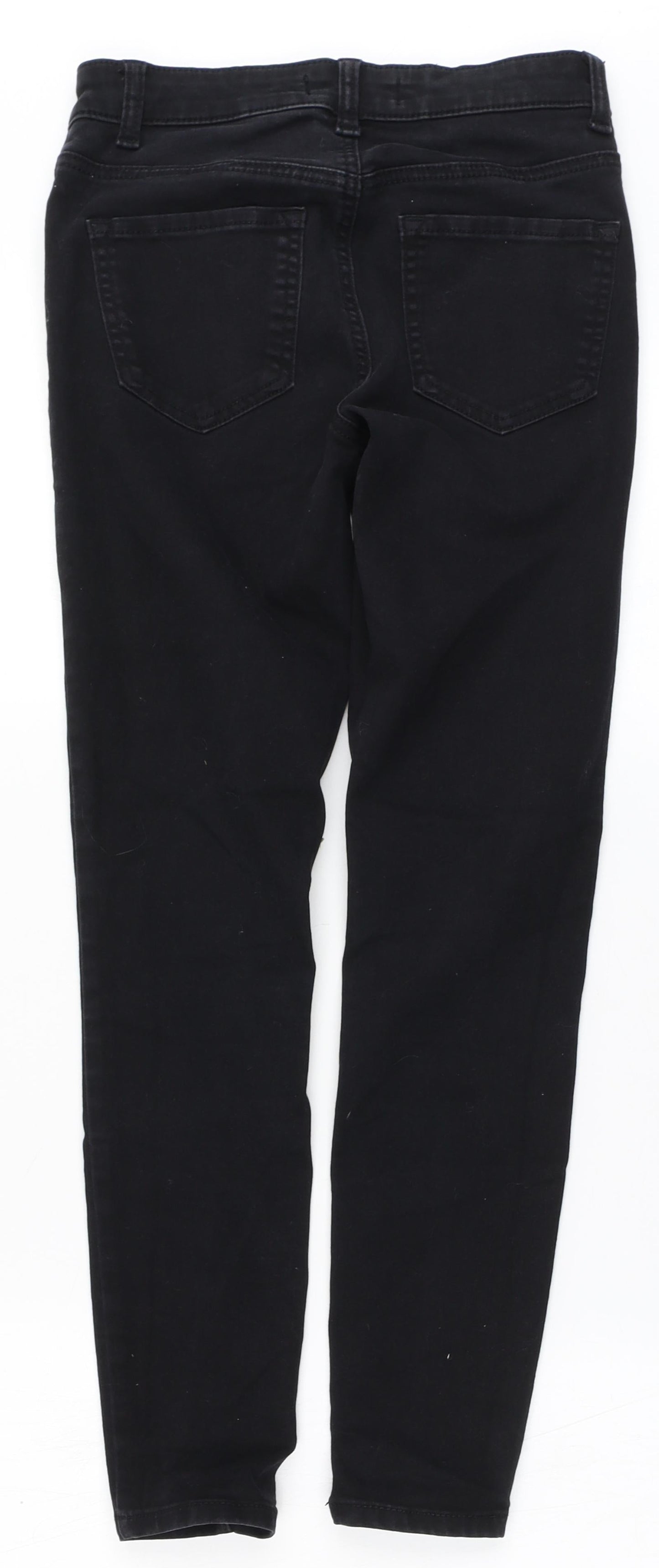 Denim & Co. Womens Black  Cotton Skinny Jeans Size 8 L25 in Regular Zip