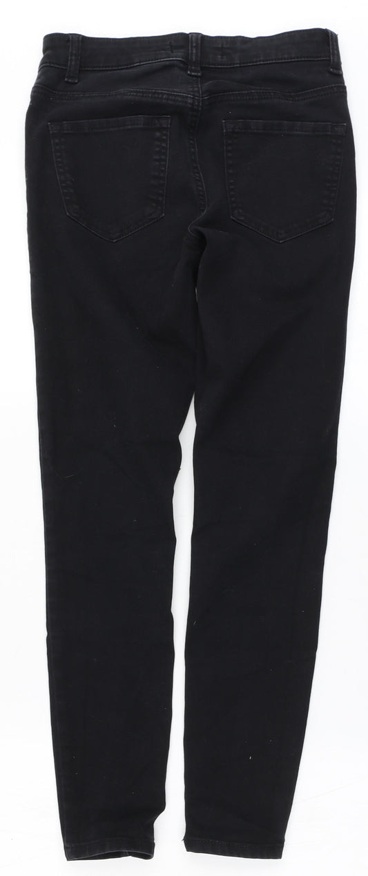 Denim & Co. Womens Black  Cotton Skinny Jeans Size 8 L25 in Regular Zip