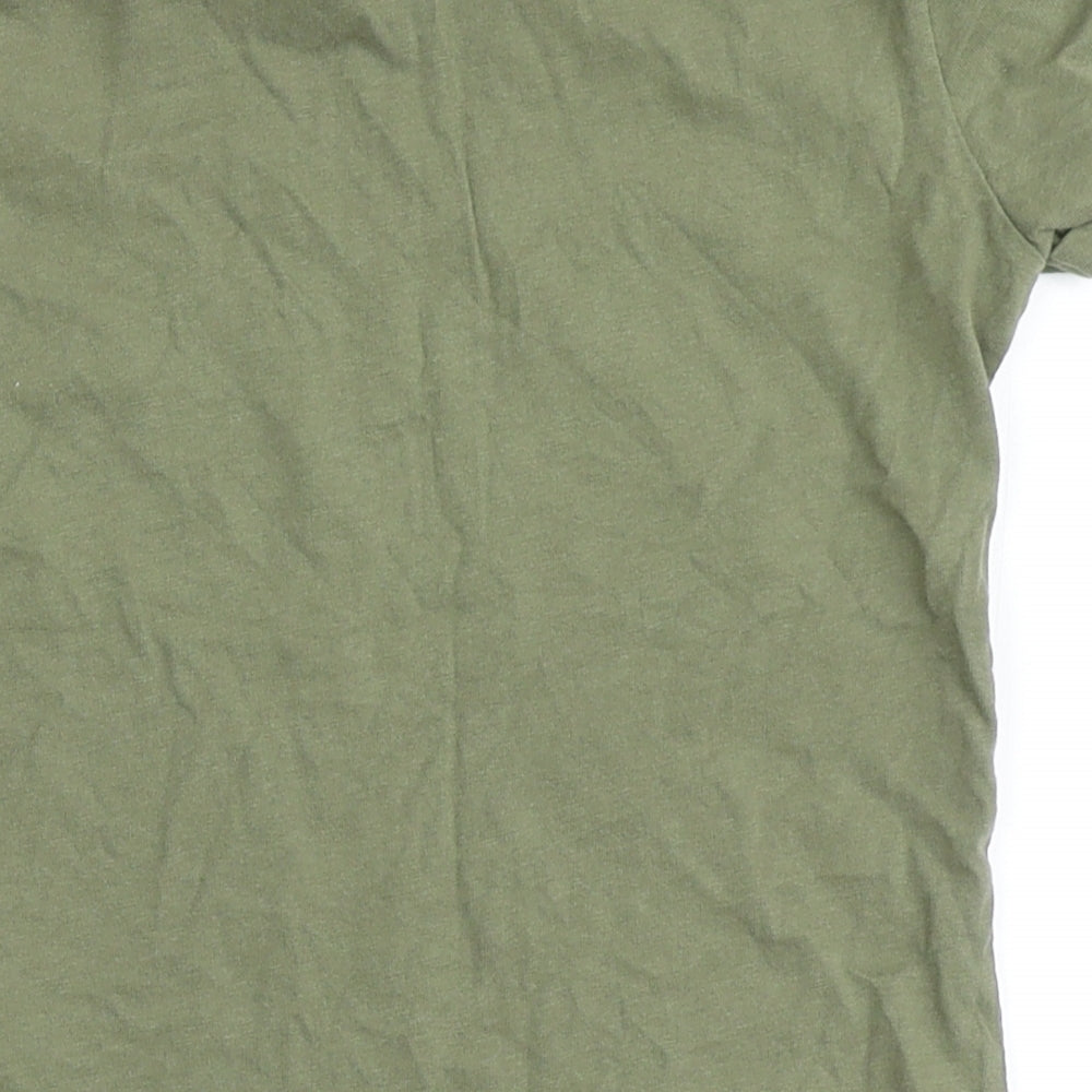 Primark Girls Green  100% Cotton Basic T-Shirt Size 7-8 Years Round Neck  - L'Amour