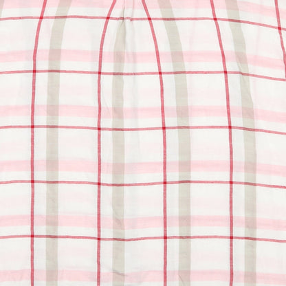 Primark Womens Ivory Check Viscose Basic Button-Up Size 14 Collared