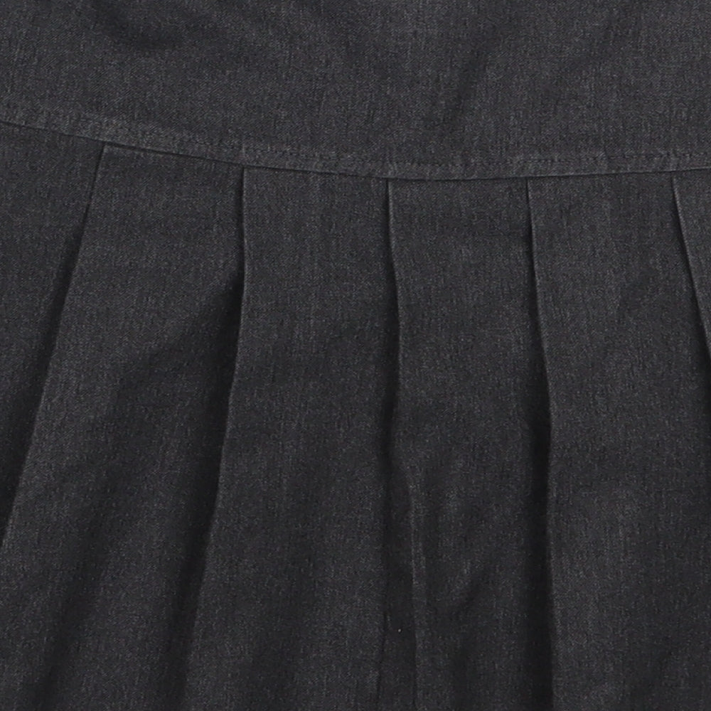 Next School Girls Grey  Polyester Pleated Skirt Size 8 Years  Regular Zip