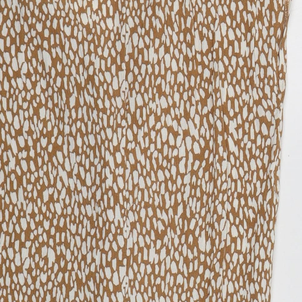 Primark Womens Yellow Spotted Cotton Romper One-Piece Size 8 L3 in Button