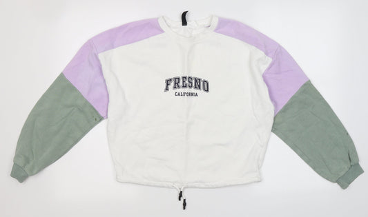 Divided by H&M Womens White Round Neck  Cotton Pullover Jumper Size XS   - Fresno California