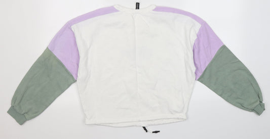 Divided by H&M Womens White Round Neck  Cotton Pullover Jumper Size XS   - Fresno California