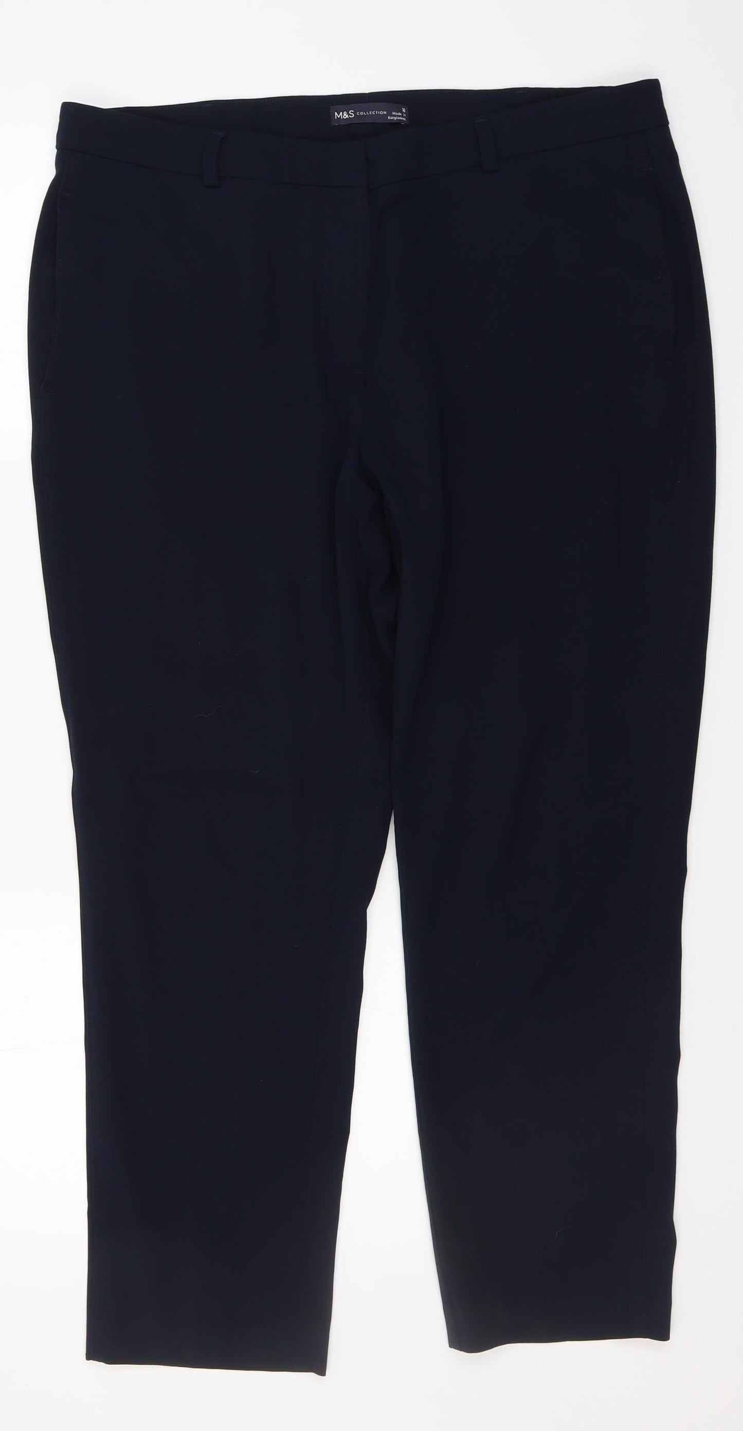 Womens UK Size 16 Marks and Spencer Regular Fit  Blue Trousers