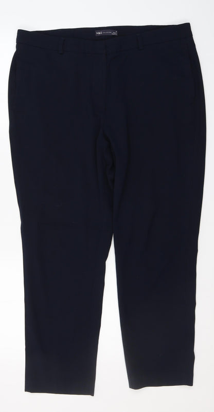 Womens UK Size 16 Marks and Spencer Regular Fit  Blue Trousers