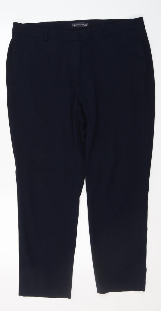 Womens UK Size 16 Marks and Spencer Regular Fit  Blue Trousers