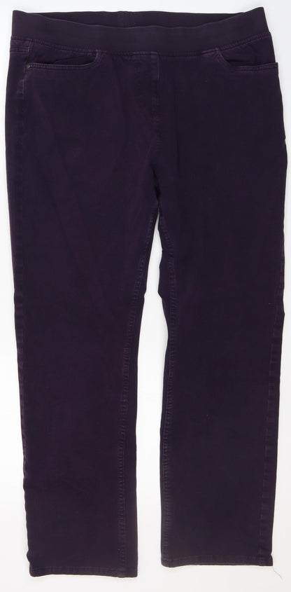 Maine Womens Purple  Cotton Straight Jeans Size 16 L27 in Regular Zip