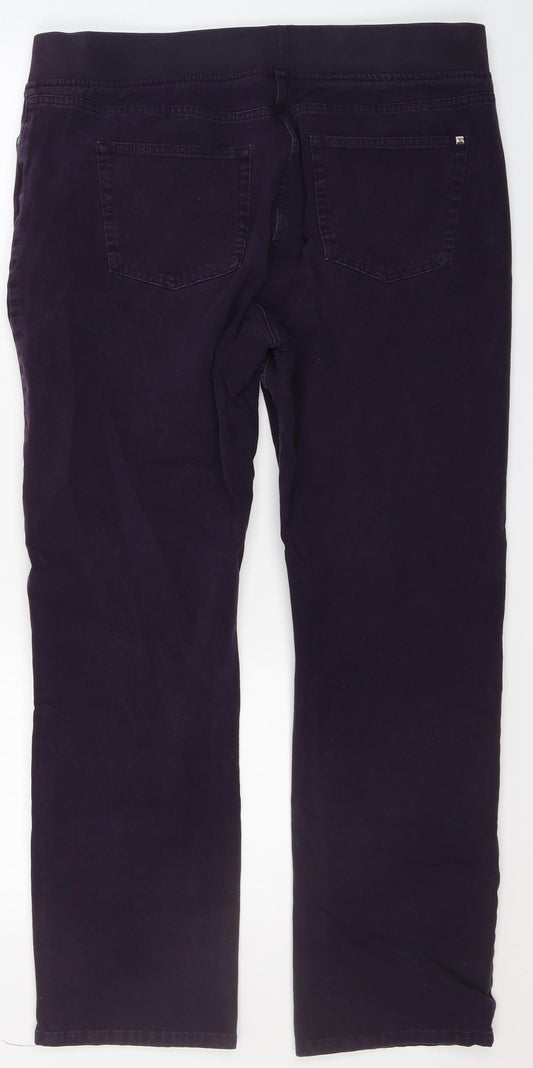 Maine Womens Purple  Cotton Straight Jeans Size 16 L27 in Regular Zip