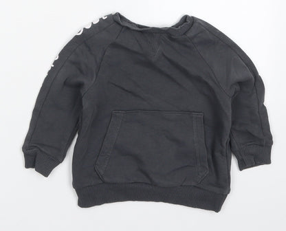 George Boys Grey  Cotton Basic T-Shirt Size 12-18 Months Crew Neck Pullover - Cool Dude
